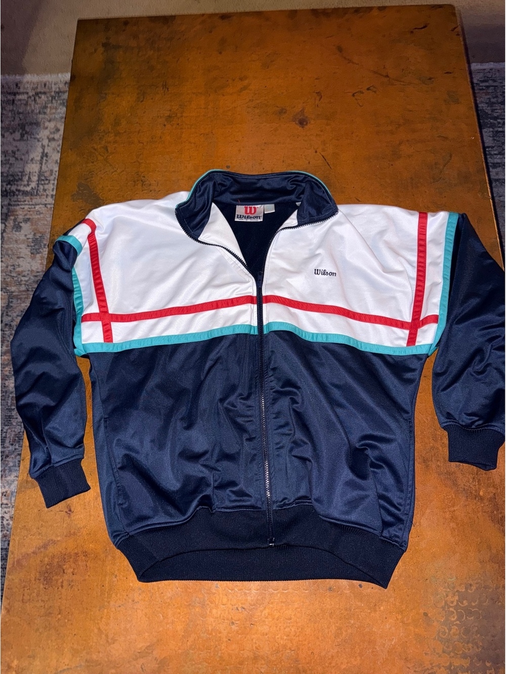 Vintage Wilson Colorblock Track Jacket – Size L – 80s/90s Retro
